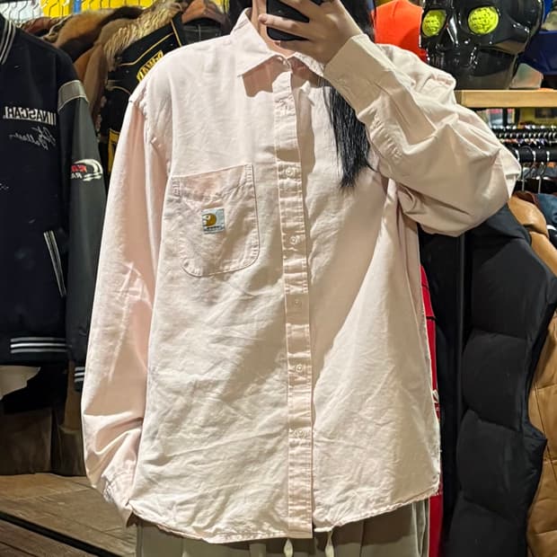[HI] Carhartt 칼하트 긴팔셔츠 라이트핑크