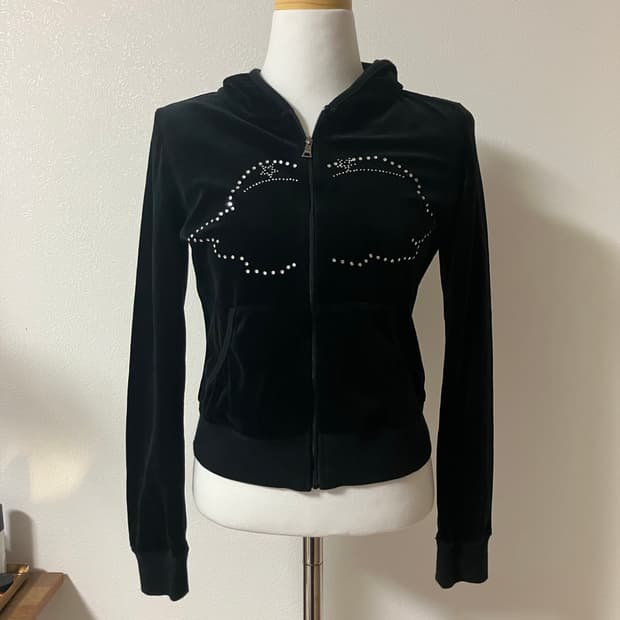 피오루치 fiorucci 벨루어 큐빅 후드집업 y2k 딱붙핏