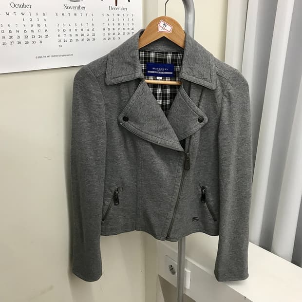 버버리 로고 코튼 라이더 자켓