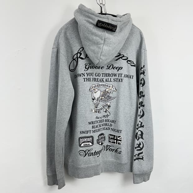 RED PEPPER Skull Embroidery Zip Hoodie