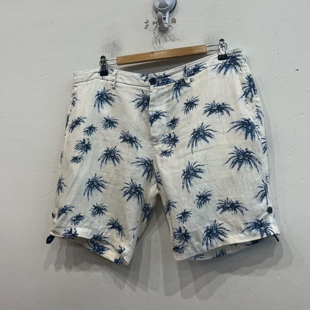 ZARA 자라 퓨어린넨 하와이안 쇼츠 반바지 37