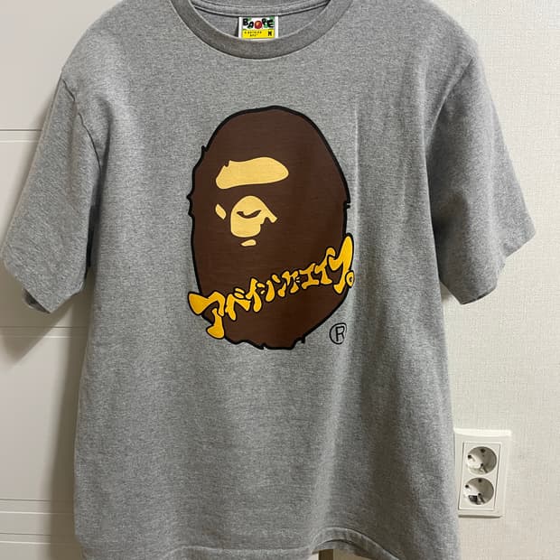 Bape 베이프 컬리지 반팔 티셔츠 그레이M