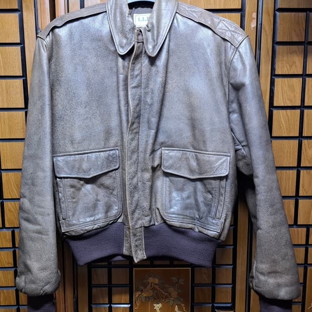 80s USA 엘엘빈 A2 자켓 브라운 고트스킨 40(100-105)