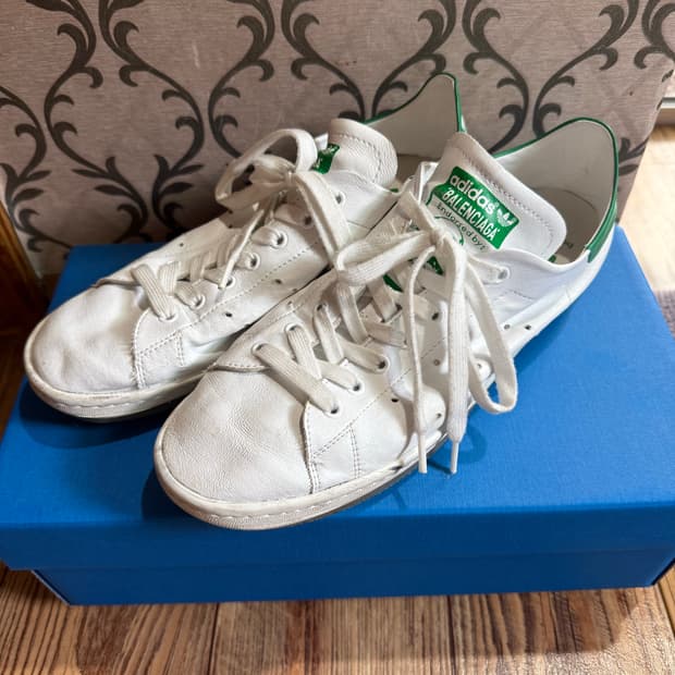 발렌시아가 아디다스 스탠 스미스 코어 화이트 그린 43