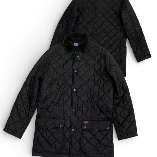 폴로 랄프로렌 블랙 퀼팅 점퍼 자켓 S