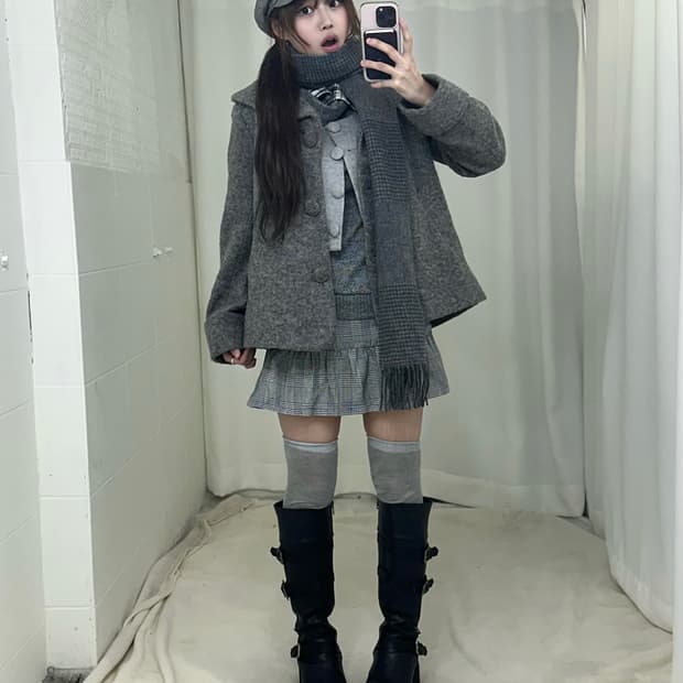 그레이 너드 니혼진 모리걸 겨울 코디세트