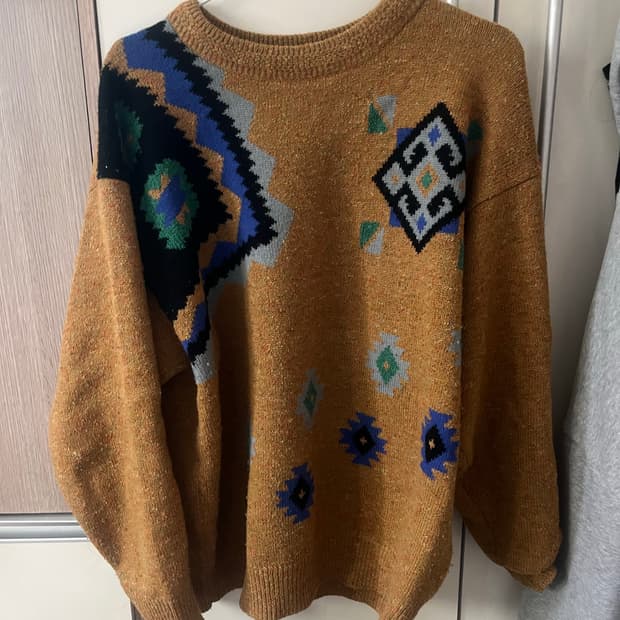 Vervio 패턴 빈티지 니트 스웨터