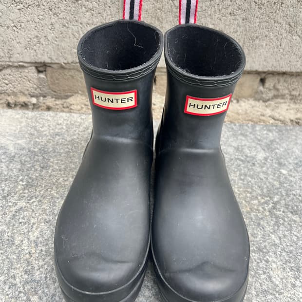 헌터 숏 레인부츠 블랙 240