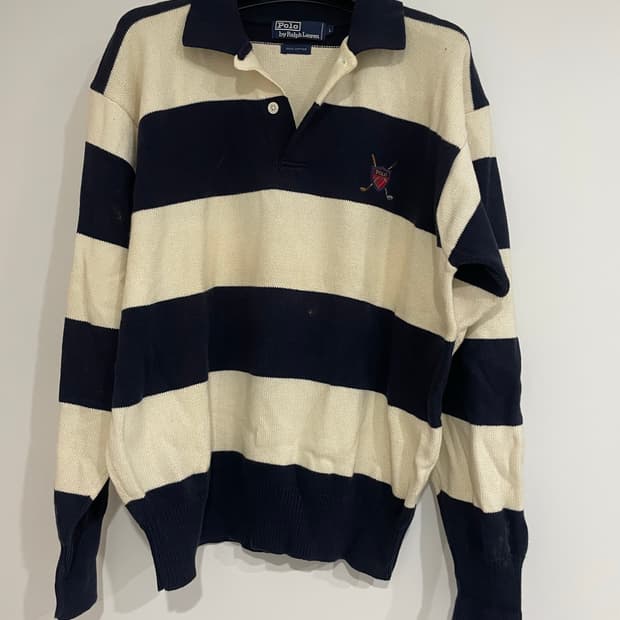 빈티지 폴로 랄프로렌 스트라이프 니트 L