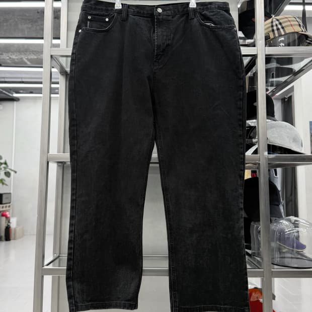 조르지오 아르마니 90S 스틸링 패치 흑청 블랙 데님 팬츠