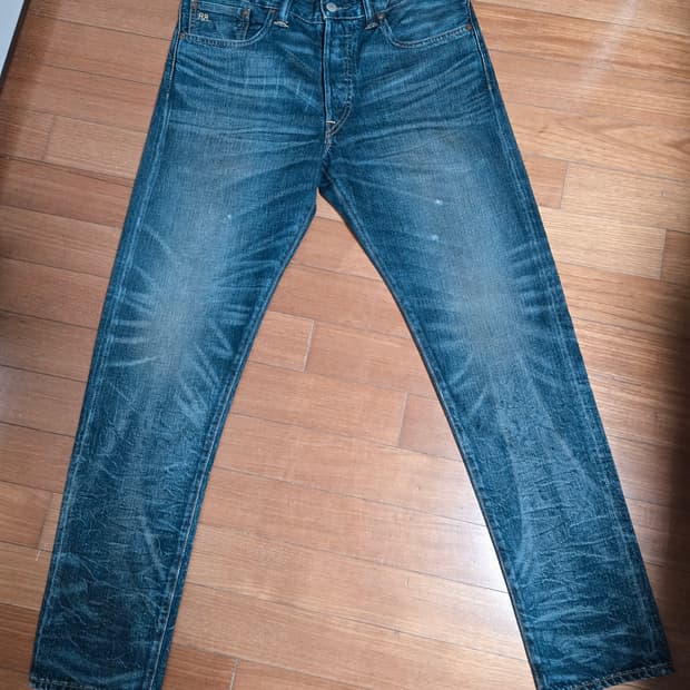 rrl 더블알엘 워싱 데님 슬림 내로우 32/30