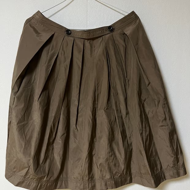 버버리 플리츠 스커트 브라운