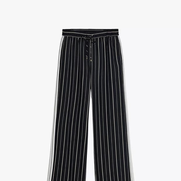 자라 와이드 스트라이프 팬츠