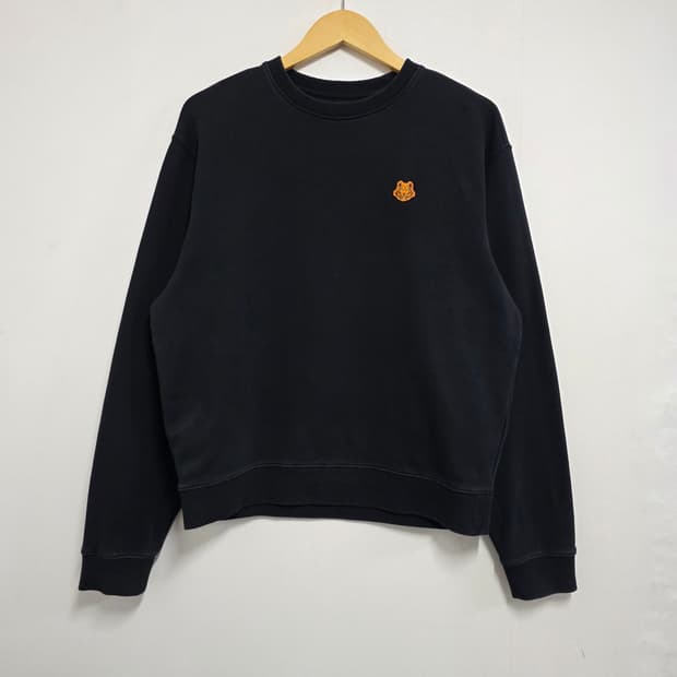 M) KENZO 겐조 스몰 패치로고 블랙 맨투맨 95-100