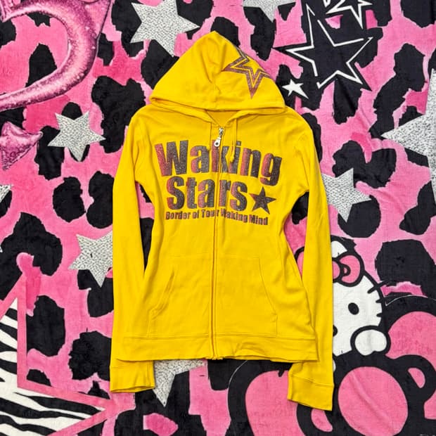 Lolita yello Glitter hoodie zip up