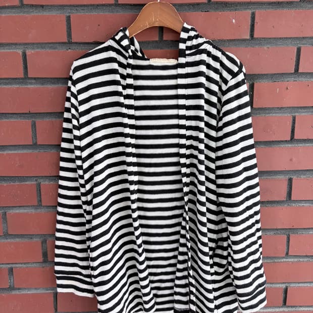 단가라 후드가디건