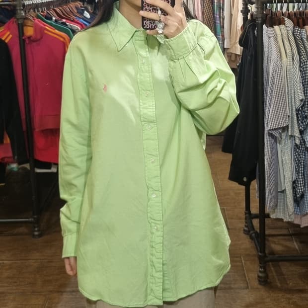 [Hi] polo 폴로 긴팔 셔츠  라이트그린