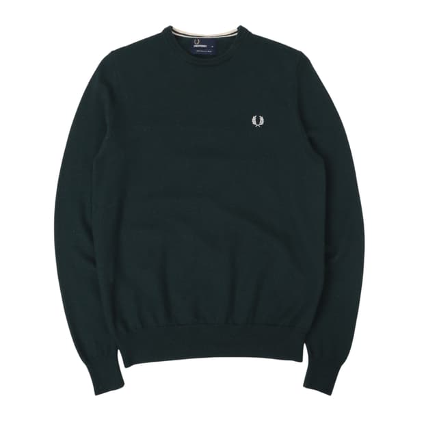 프레드페리 블랙 메리노울 니트 스웨터