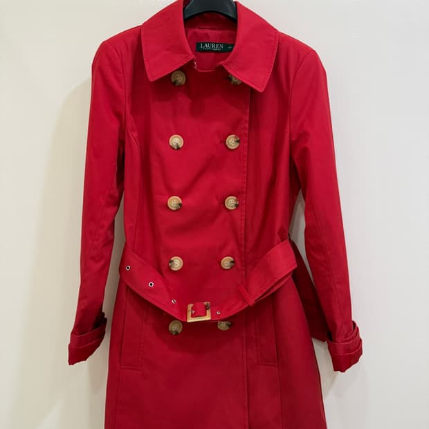 랄프로렌 레드 트렌치 코트(정품)