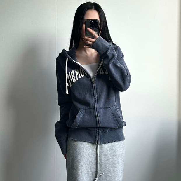 아베크롬비 y2k 와투케 네이비 헤비코튼 후드집업