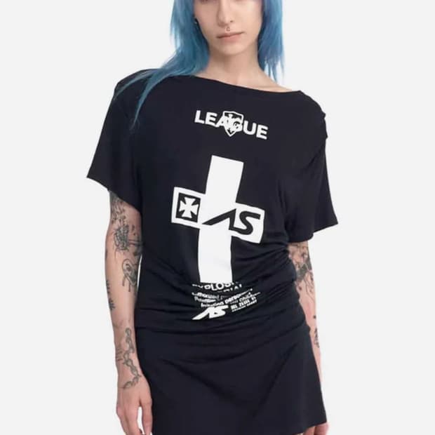 2000아카이브스 CRUCIA TEE DRESS 블랙