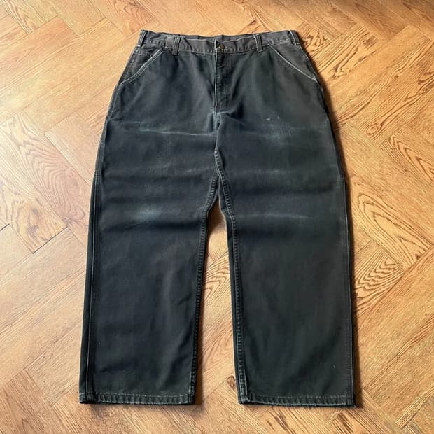 [36]칼하트 USA 블랙 싱글니 캔버스 워크팬츠