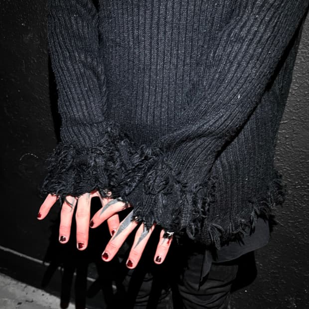 Black Distressed Knit