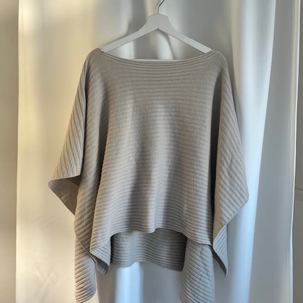 [BEAMS LIGHTS] wool draped knit poncho