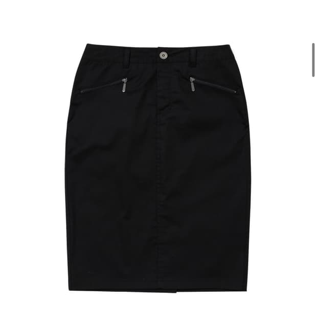 웰빙익스프레스 Back Pocket Midi Skirt Black m