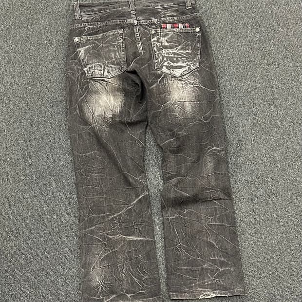 L)Japanese vintage 워싱 흑청 데님 팬츠