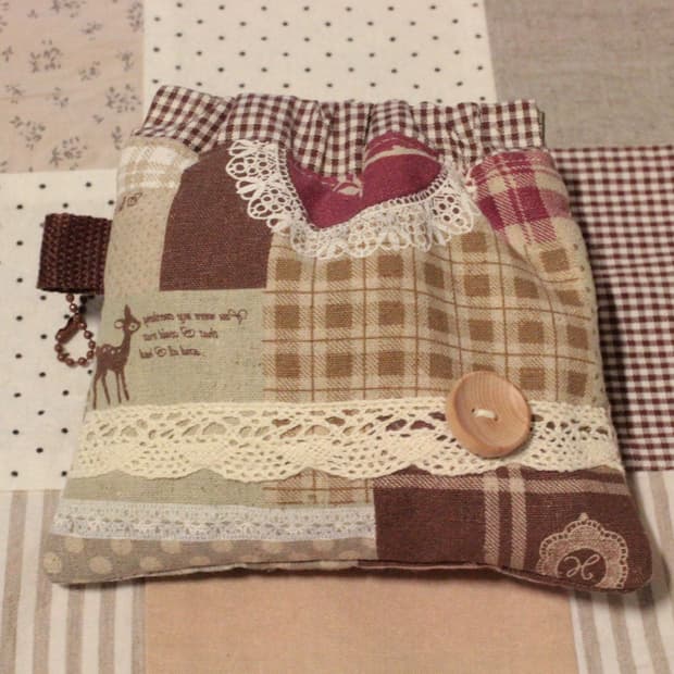 핸드메이드 단추 레이스 바네파우치