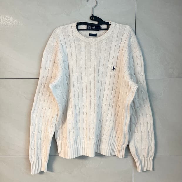폴로 랄프로렌 케이블 꽈베기 니트 아이보리