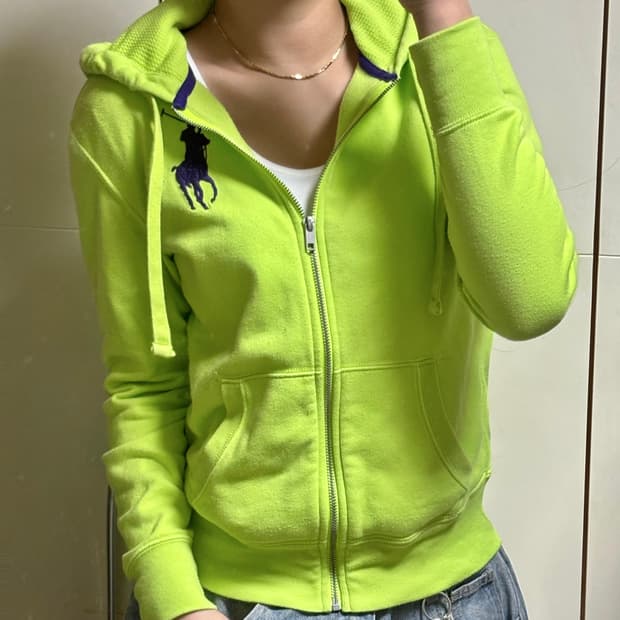 폴로 랄프로렌 빅포니 후드집업 연두