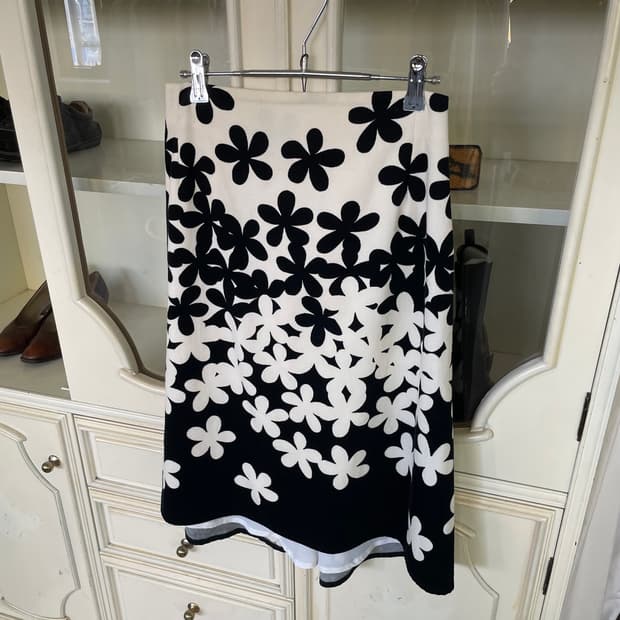 agnes b. corduroy flower aline skirt