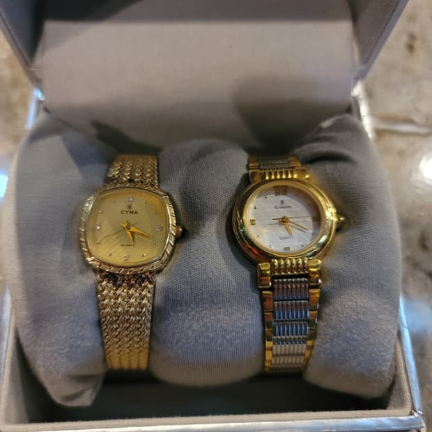 CYMA / KLAEUSE 금장 시계 2개 세트 일괄판매