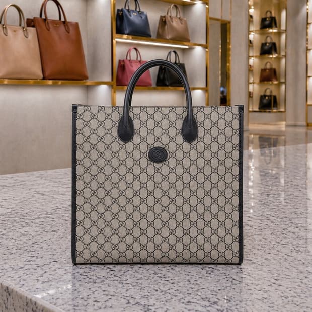 [A급] 구찌 인터로킹 G GG 수프림 캔버스 토트백 미디엄 판매합니다!