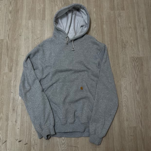 칼하트 WIP 오리지널핏 로고 와펜 기모 후드티 [그레이] S/90