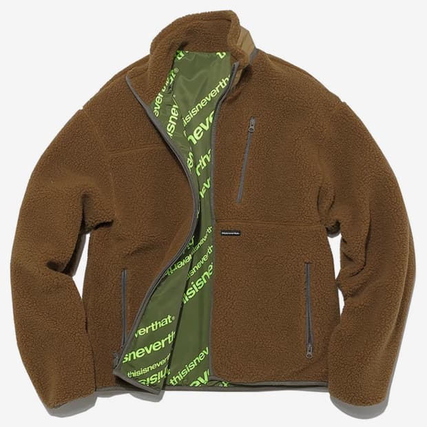 디스이즈네버댓 플리스 리버시블 자켓 브라운