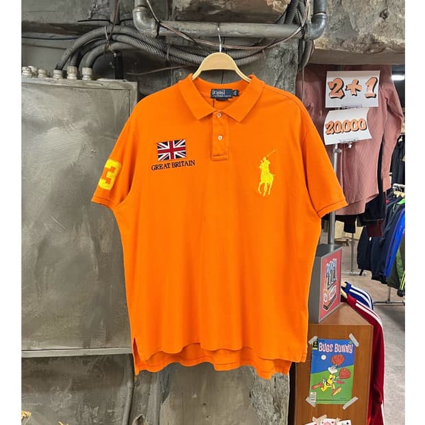 폴로 랄프로렌 빅포니 반팔 카라티 오렌지 2XL #csz3150