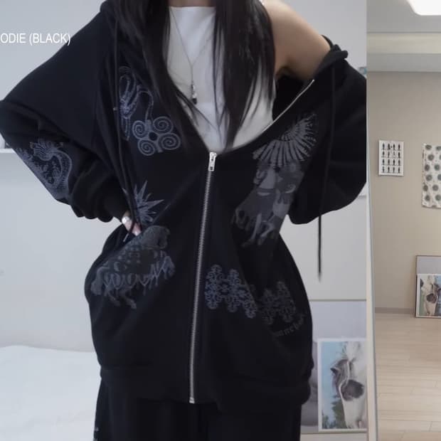 투머치택스 타롯 tarot 와플 후디 집업 후드집업