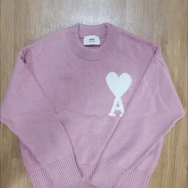 (S)아미 인타르시아 빅로고 하트 니트