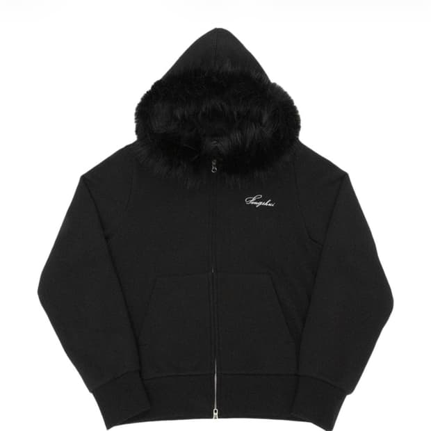 펑쉐이 퍼 후드집업 black 1사이즈