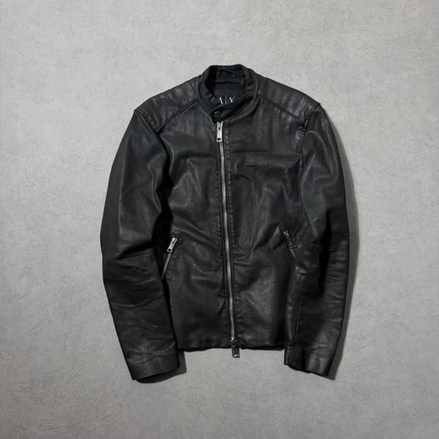 아르마니 익스체인지 왁스 레이서 자켓