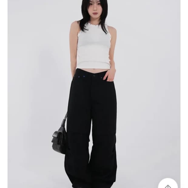 OOTJ 바스 스미레 블루 스티치 파라슈트 코튼팬츠