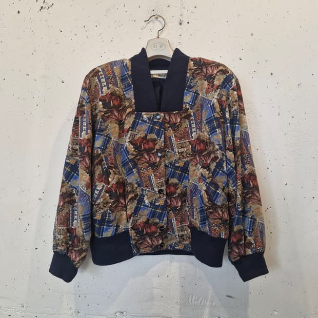 JPN 빈티지 패턴 울 블루종 자켓