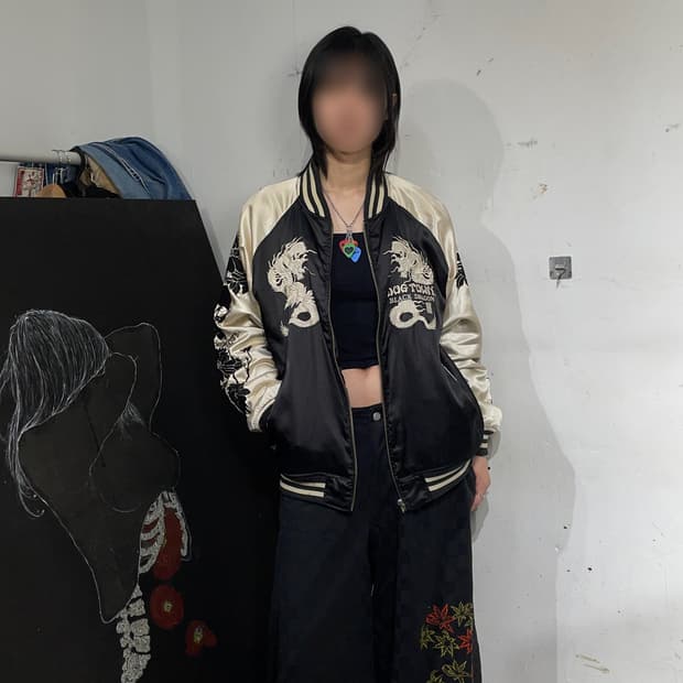 도그타운 블랙 드래곤 사무라이 수이베어 자켓 스카잔 오리엔탈 자수 스카쟌