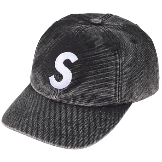 슈프림 피그먼트 S로고 6패널 블랙