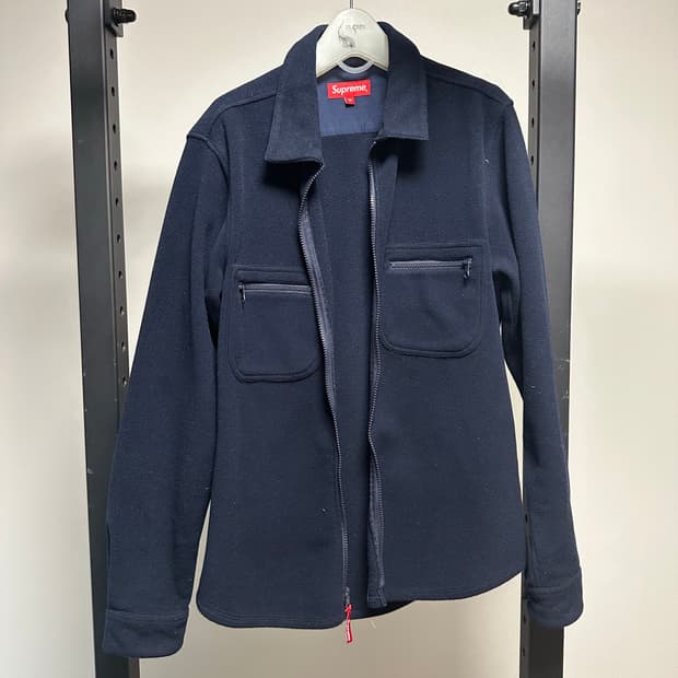 슈프림 폴라텍 셔츠 네이비