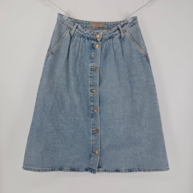 ZARA 1975 빈티지 버튼 데님 A라인 롱스커트 30