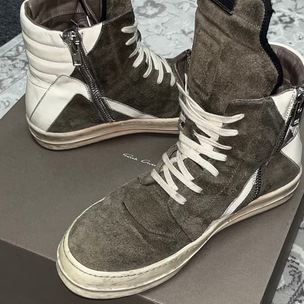 RICK OWENS GEOBASKET SUEDE HIGH TOP